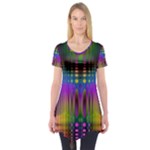 Abstract Psychedelic Pattern Short Sleeve Tunic 