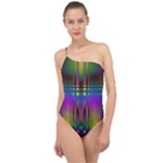 Abstract Psychedelic Pattern Classic One Shoulder Swimsuit