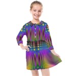 Abstract Psychedelic Pattern Kids  Quarter Sleeve Shirt Dress