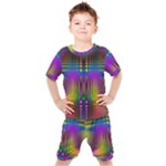 Abstract Psychedelic Pattern Kids  Tee and Shorts Set