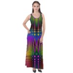 Abstract Psychedelic Pattern Sleeveless Velour Maxi Dress