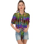 Abstract Psychedelic Pattern Tie Front Shirt 