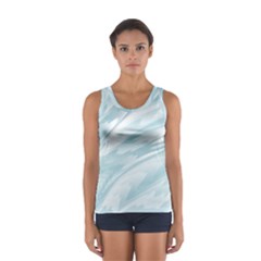 Light Blue Feathered Texture Sport Tank Top  from ArtsNow.com