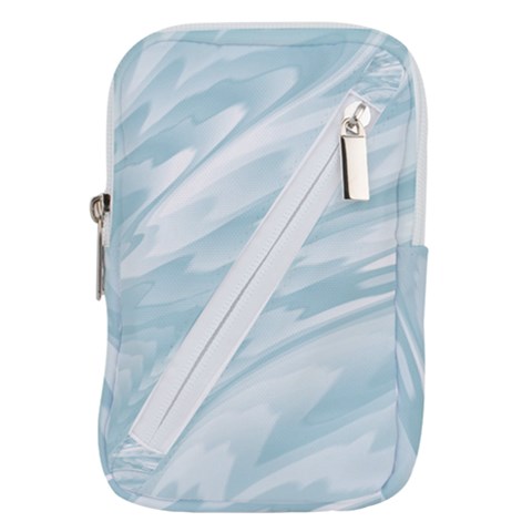 Light Blue Feathered Texture Belt Pouch Bag (Large) from ArtsNow.com