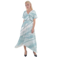 Cross Front Sharkbite Hem Maxi Dress 