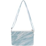 Light Blue Feathered Texture Double Gusset Crossbody Bag