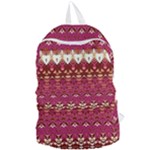 Boho Fuschia and Gold Pattern Foldable Lightweight Backpack
