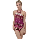 Boho Fuschia and Gold Pattern Go with the Flow One Piece Swimsuit