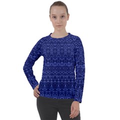 Boho Navy Blue  Women s Long Sleeve Raglan Tee from ArtsNow.com