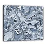 Faded Blue Abstract Art Canvas 24  x 20  (Stretched)