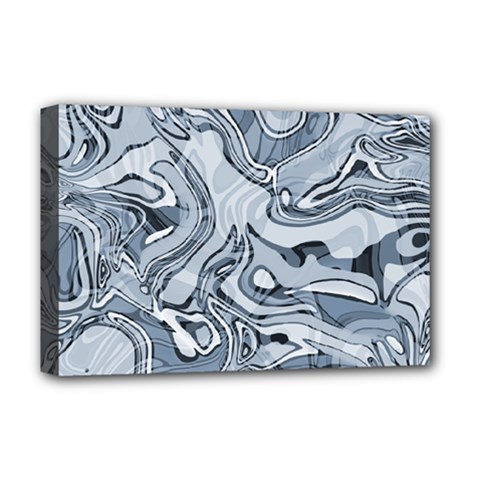 Faded Blue Abstract Art Deluxe Canvas 18  x 12  (Stretched) from ArtsNow.com