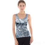 Faded Blue Abstract Art Tank Top