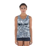 Faded Blue Abstract Art Sport Tank Top 