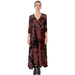 Red Black Abstract Art Button Up Boho Maxi Dress