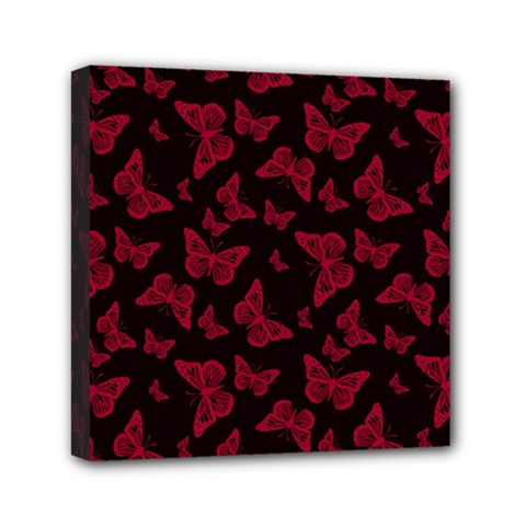 Red and Black Butterflies Mini Canvas 6  x 6  (Stretched) from ArtsNow.com