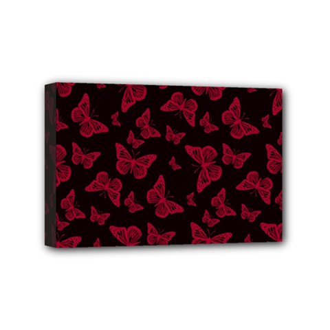 Red and Black Butterflies Mini Canvas 6  x 4  (Stretched) from ArtsNow.com