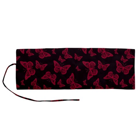 Red and Black Butterflies Roll Up Canvas Pencil Holder (M) from ArtsNow.com