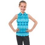 Boho Aqua Blue Kids  Sleeveless Polo Tee