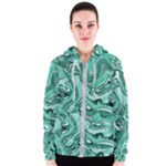 Biscay Green Swirls Women s Zipper Hoodie