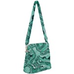 Biscay Green Swirls Zipper Messenger Bag