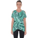 Biscay Green Swirls Cut Out Side Drop Tee