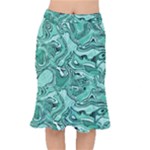 Biscay Green Swirls Short Mermaid Skirt