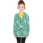 Biscay Green Swirls Kids  Double Breasted Button Coat