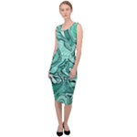 Biscay Green Swirls Sleeveless Pencil Dress