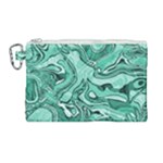 Biscay Green Swirls Canvas Cosmetic Bag (Large)