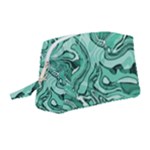 Biscay Green Swirls Wristlet Pouch Bag (Medium)