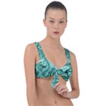 Biscay Green Swirls Front Tie Bikini Top