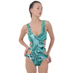 Biscay Green Swirls Side Cut Out Swimsuit