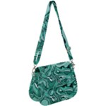 Biscay Green Swirls Saddle Handbag
