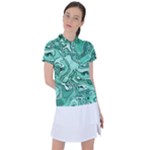 Biscay Green Swirls Women s Polo Tee