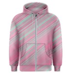Turquoise and Pink Striped Men s Zipper Hoodie