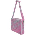 Turquoise and Pink Striped Cross Body Office Bag