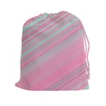 Turquoise and Pink Striped Drawstring Pouch (2XL)
