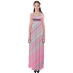 Turquoise and Pink Striped Empire Waist Maxi Dress