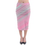 Turquoise and Pink Striped Midi Pencil Skirt