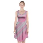 Turquoise and Pink Striped Racerback Midi Dress