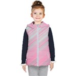 Turquoise and Pink Striped Kids  Hooded Puffer Vest