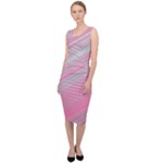 Turquoise and Pink Striped Sleeveless Pencil Dress