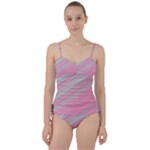 Turquoise and Pink Striped Sweetheart Tankini Set