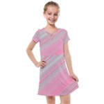 Turquoise and Pink Striped Kids  Cross Web Dress