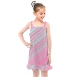 Turquoise and Pink Striped Kids  Overall Dress