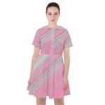Turquoise and Pink Striped Sailor Dress
