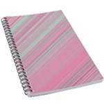 Turquoise and Pink Striped 5.5  x 8.5  Notebook