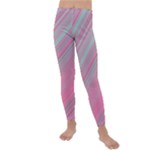 Turquoise and Pink Striped Kids  Lightweight Velour Leggings