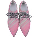 Turquoise and Pink Striped Pointed Oxford Shoes