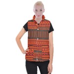 Boho Aztec Rust Orange Color Stripes Women s Button Up Vest